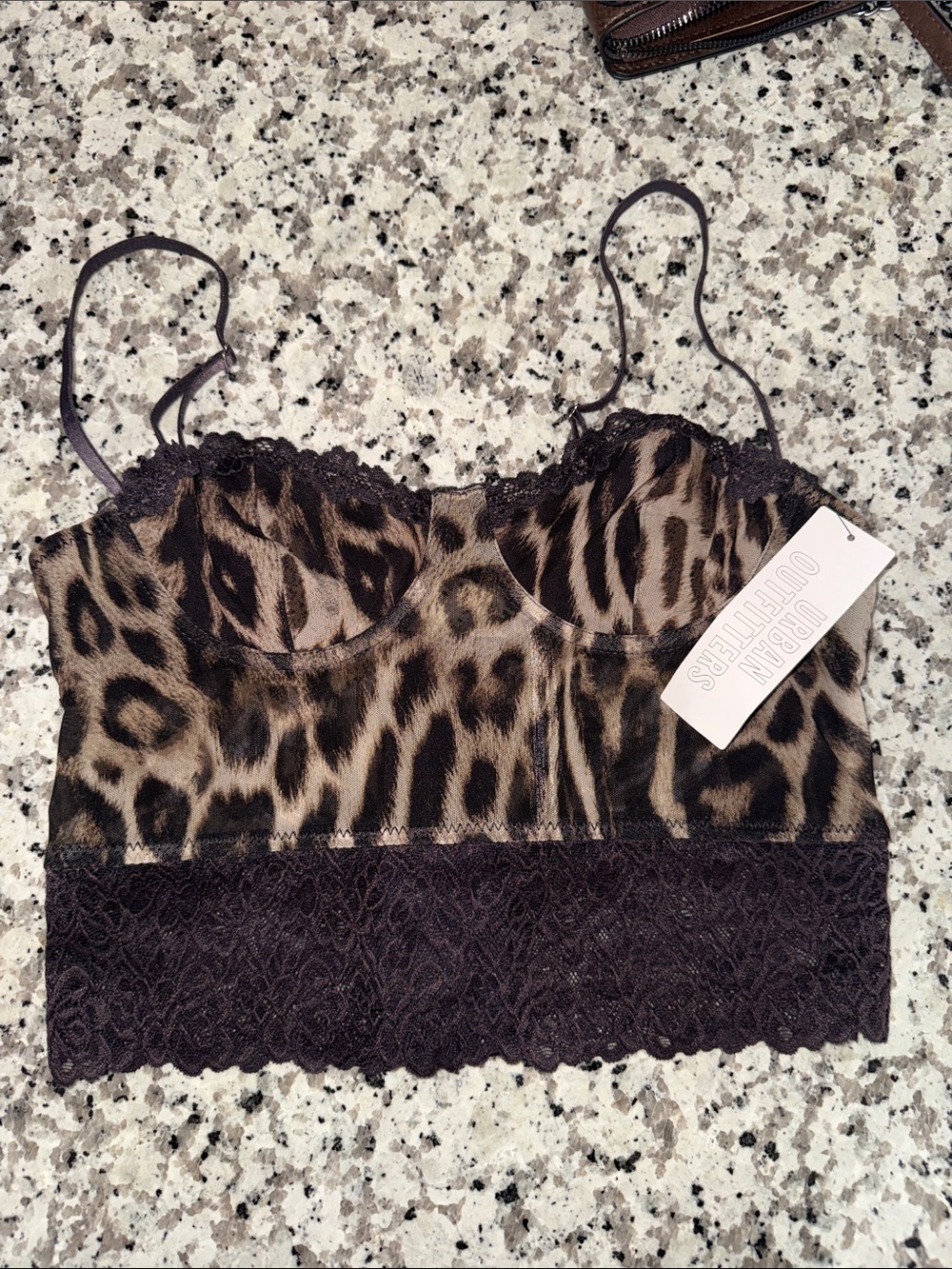 Urban Outfitters Brown & Black Leopard Lace Bralette